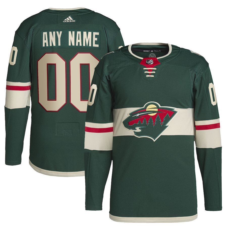 Men Minnesota Wild adidas Green Home Primegreen Authentic Pro Custom NHL Jersey